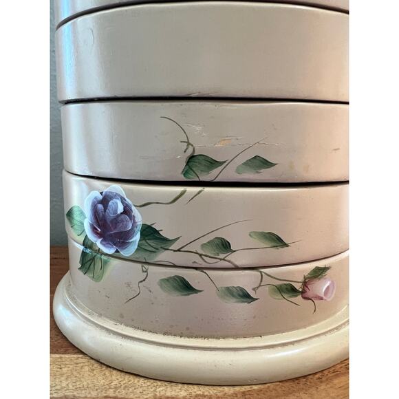 Vintage Wooden Sliding Tray Jewelry Organizer - Picture 6 of 13